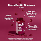 Goli Beets Cardio Gummies, CoQ10 & Beet Root, Vegan, 180 Ct (3 Packs of 60)