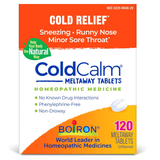 Boiron ColdCalm Tablets, Cold Relief for Sneezing, Runny Nose & Sore Throat, 120 Ct