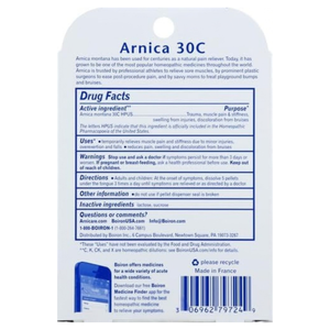 Boiron Arnica Montana 30C, Muscle Pain & Bruise Relief, 3 Tubes (240 Pellets)
