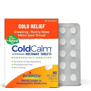 Boiron ColdCalm Tablets, Non-Drowsy Cold Relief, Sneezing & Runny Nose, 60 Ct